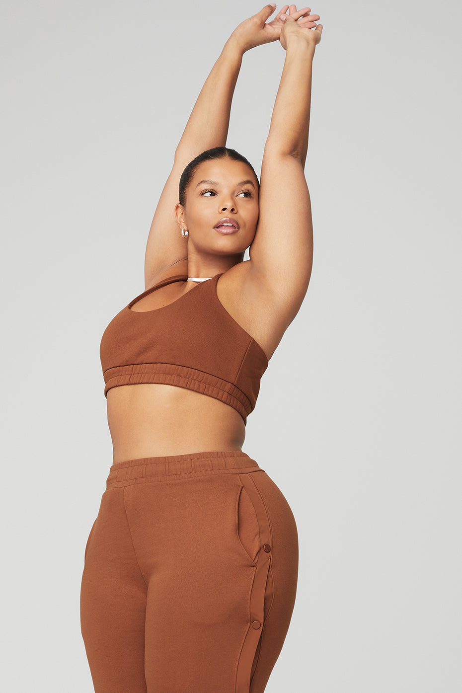 Scoop Neck Sweatshirt Bra - Rust
