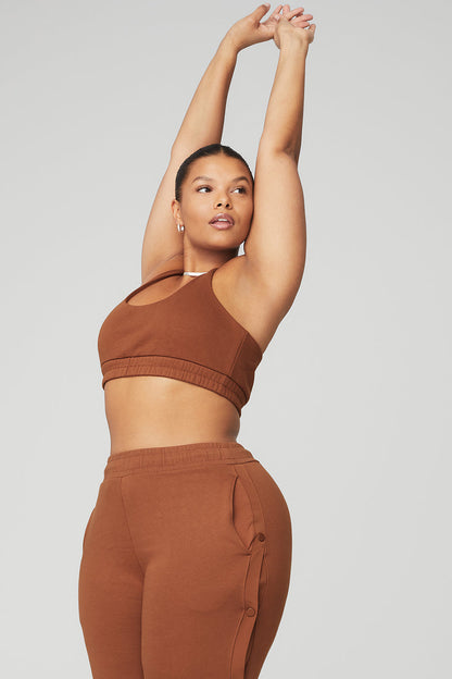 Scoop Neck Sweatshirt Bra - Rust