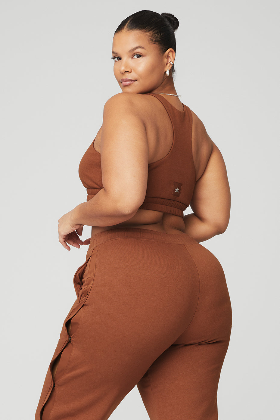 Scoop Neck Sweatshirt Bra - Rust