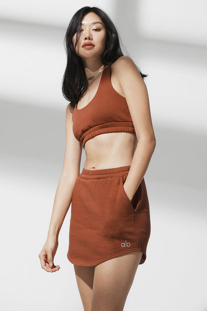 Scoop Neck Sweatshirt Bra - Rust