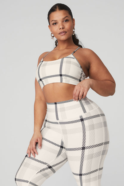 Airlift Magnified Plaid Intrigue Bra - Ivory/Black