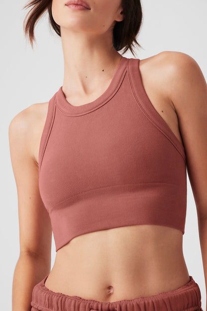 Seamless Delight High Neck Bra - Soft Terracotta