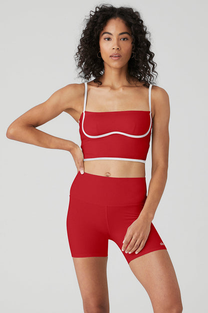 Airbrush Streamlined Bra Tank - Classic Red/White