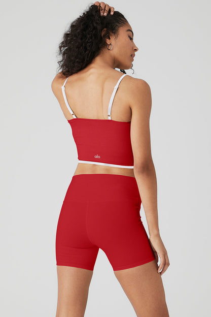 Airbrush Streamlined Bra Tank - Classic Red/White