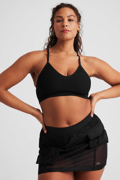 Seamless Open Air Barely There Bra - Black