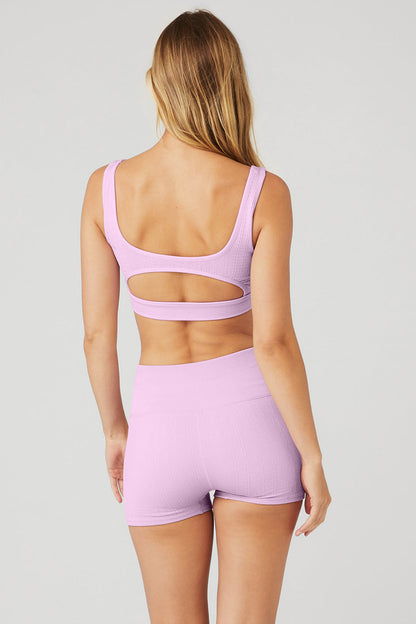 Seamless Cable Knit Bra - Sugarplum Pink