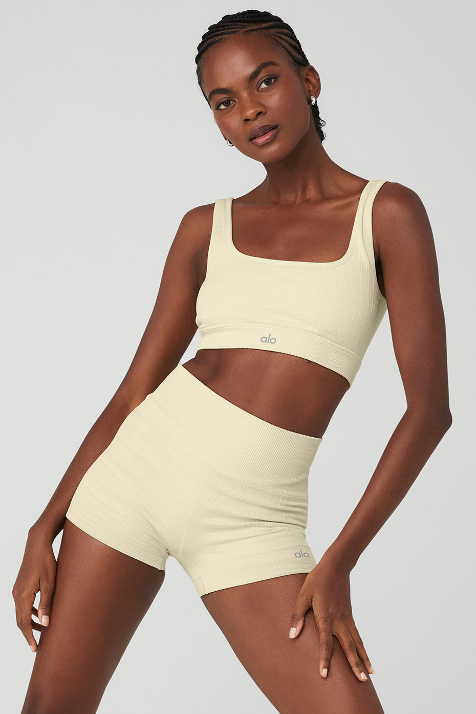 Seamless Cable Knit Bra - French Vanilla