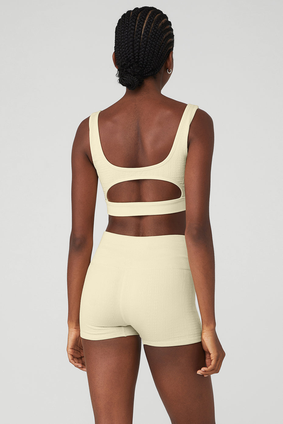 Seamless Cable Knit Bra - French Vanilla