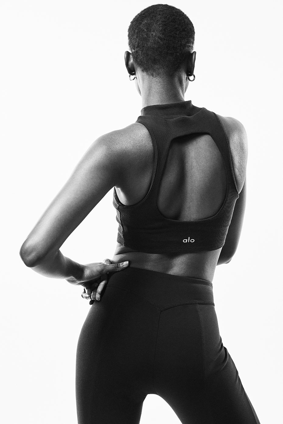 Goddess Rib Cropped Dynamite Tank - Black