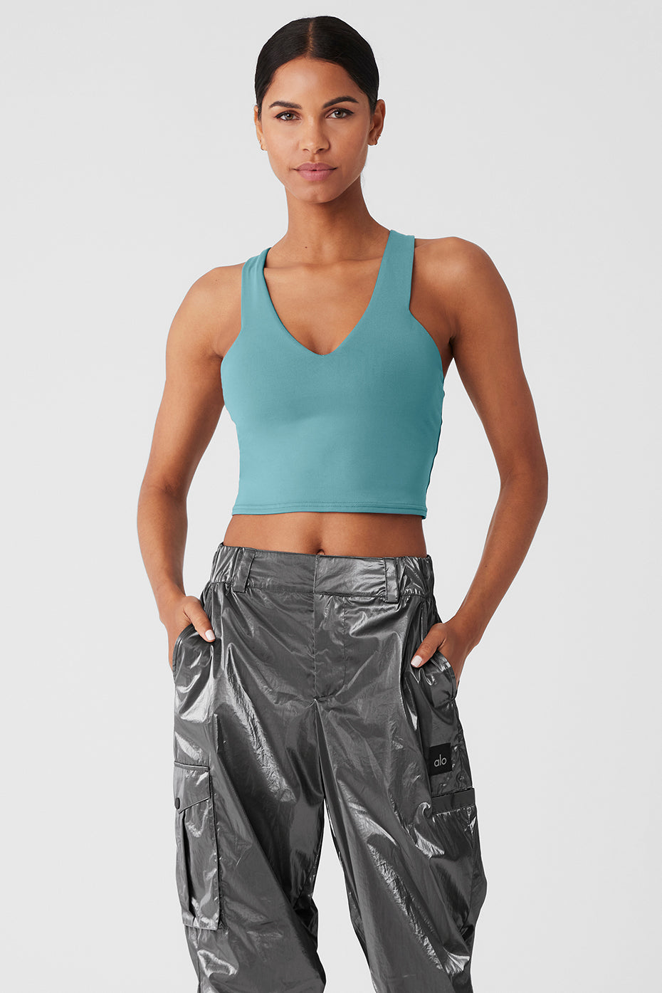 Airbrush Real Bra Tank - Teal Agate