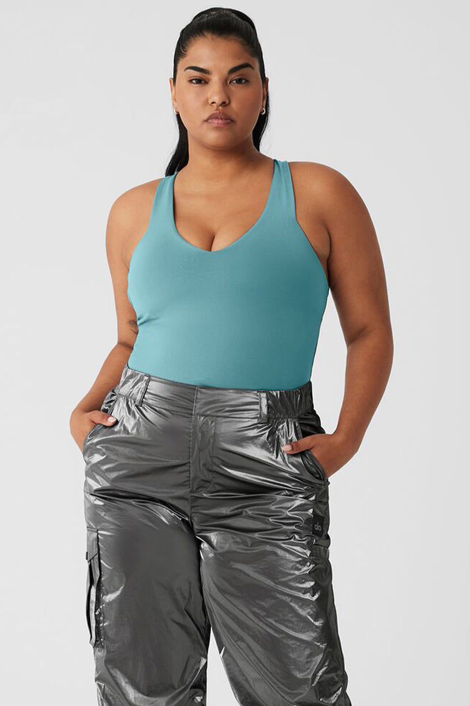 Airbrush Real Bra Tank - Teal Agate