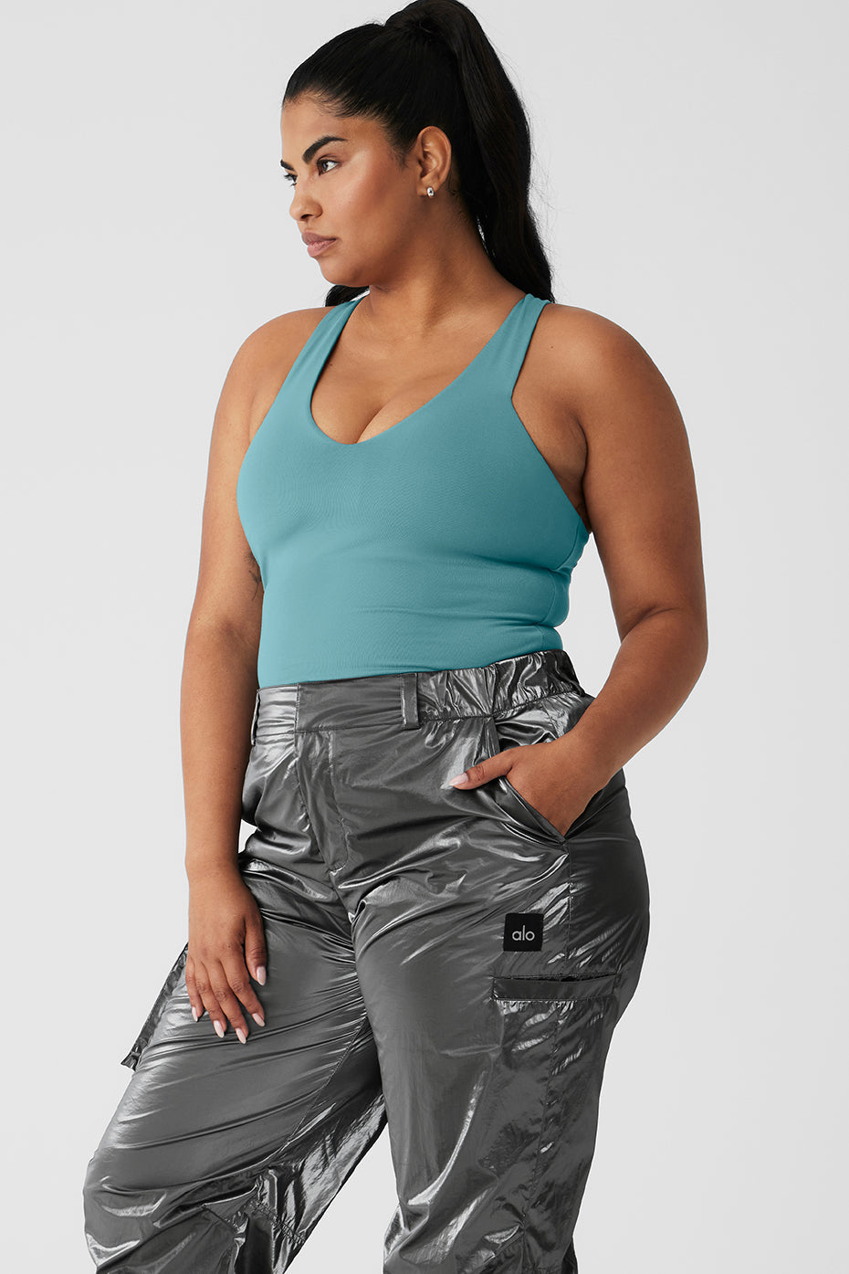 Airbrush Real Bra Tank - Teal Agate