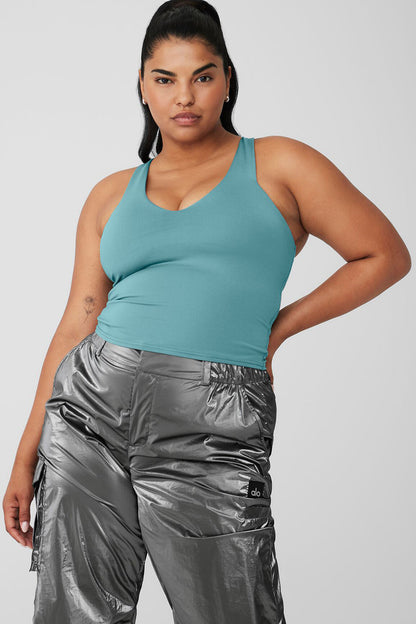 Airbrush Real Bra Tank - Teal Agate