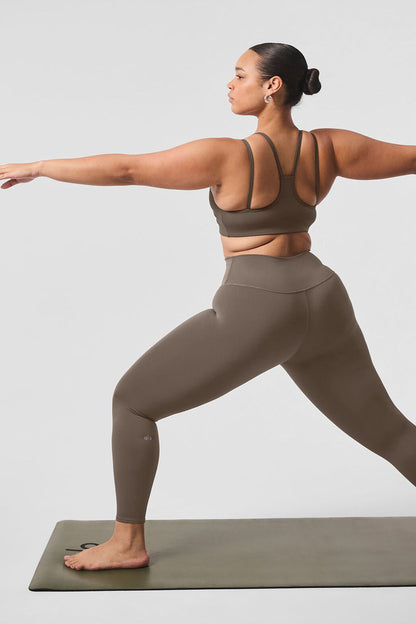 Airlift Ribbed Jump Start V-Neck Bra - Olive Tree