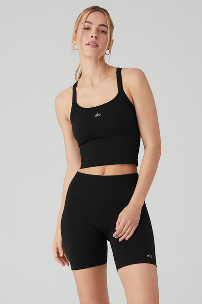 Seamless Ribbed Favorite Bra Tank - Black