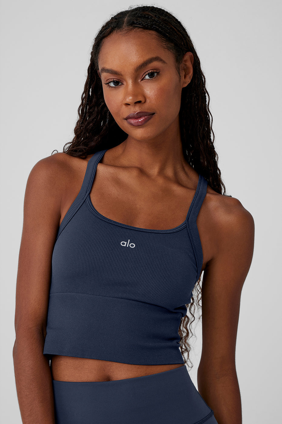 Seamless Ribbed Favorite Bra Tank - Navy