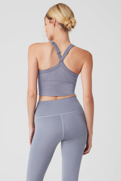 Seamless Ribbed Favorite Bra Tank - Fog