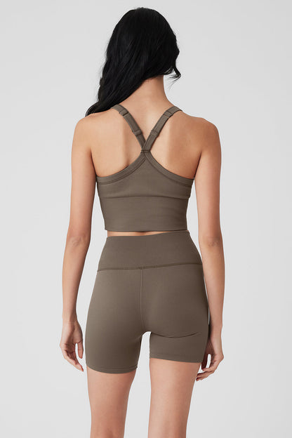 Seamless Ribbed Favorite Bra Tank - Olive Tree
