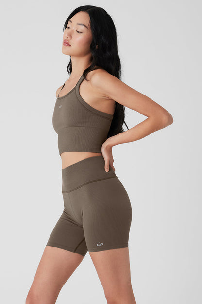 Seamless Ribbed Favorite Bra Tank - Olive Tree