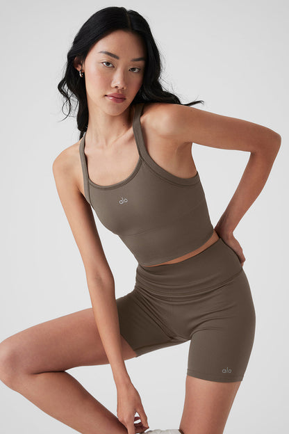 Seamless Ribbed Favorite Bra Tank - Olive Tree