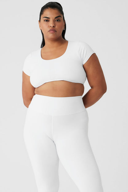 Airbrush Figure Short Sleeve Bra - White