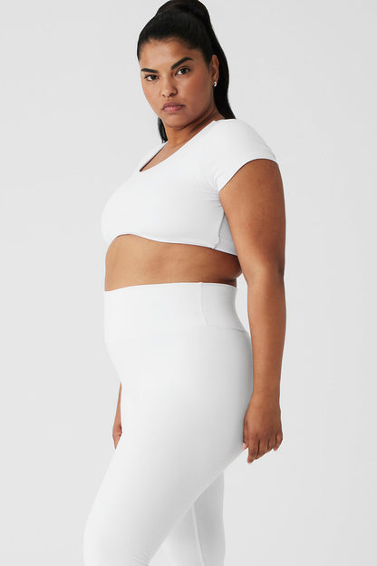 Airbrush Figure Short Sleeve Bra - White