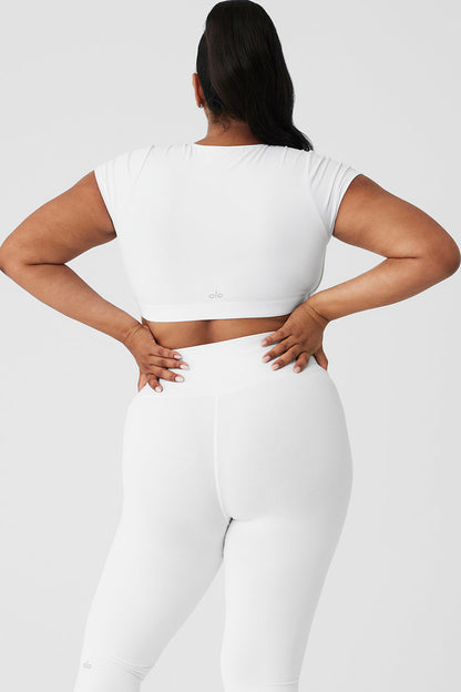 Airbrush Figure Short Sleeve Bra - White