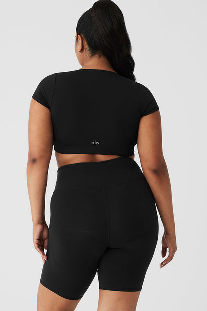 Airbrush Figure Short Sleeve Bra - Black