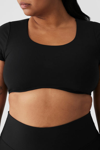 Airbrush Figure Short Sleeve Bra - Black