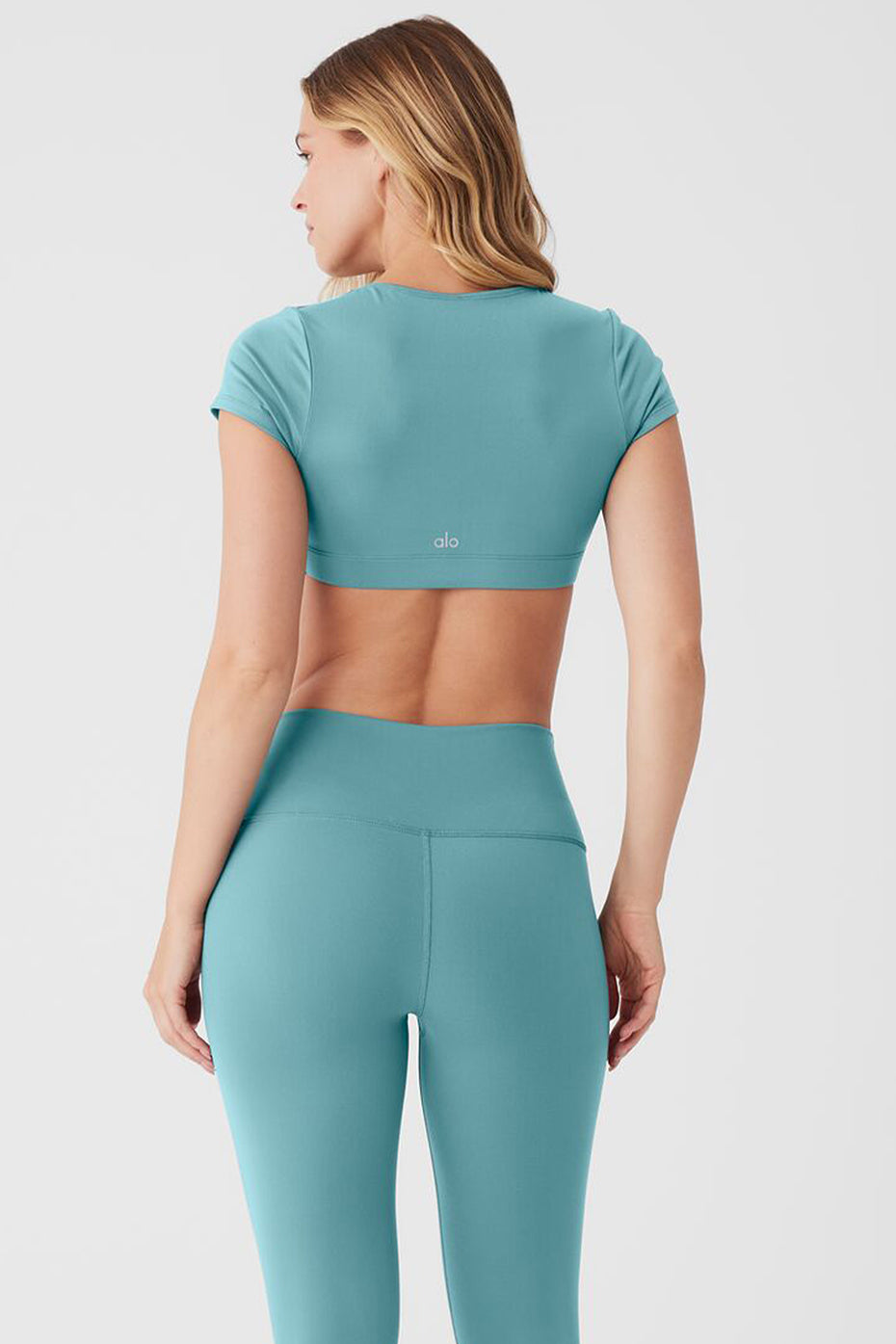 Airbrush Figure Short Sleeve Bra - Teal Agate