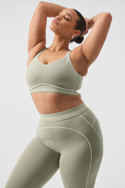 Airbrush Heart Throb Bra - Limestone/White