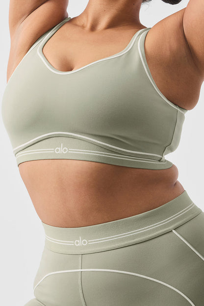 Airbrush Heart Throb Bra - Limestone/White