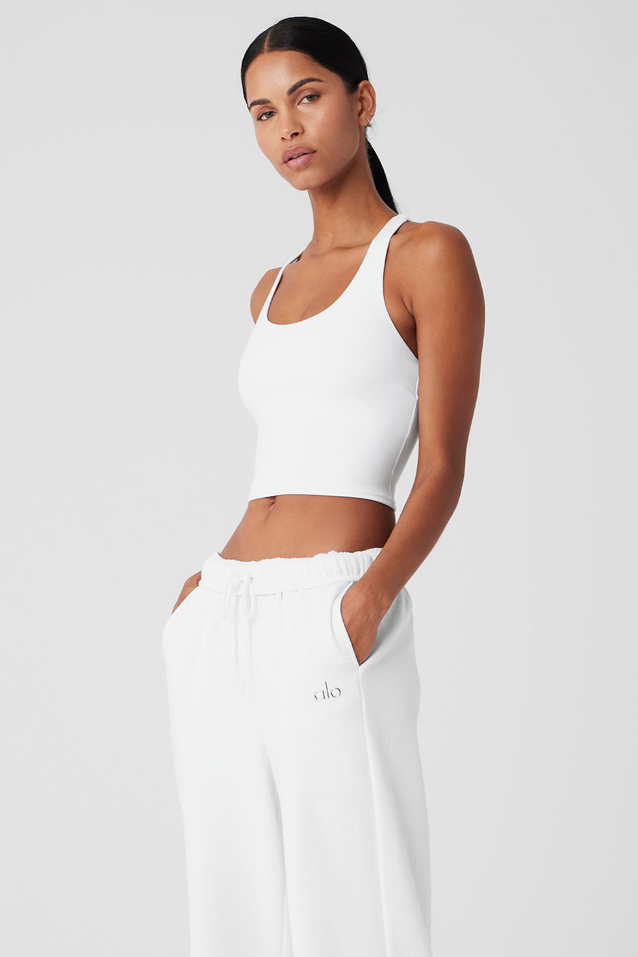 Sleek Back Bra Tank - White