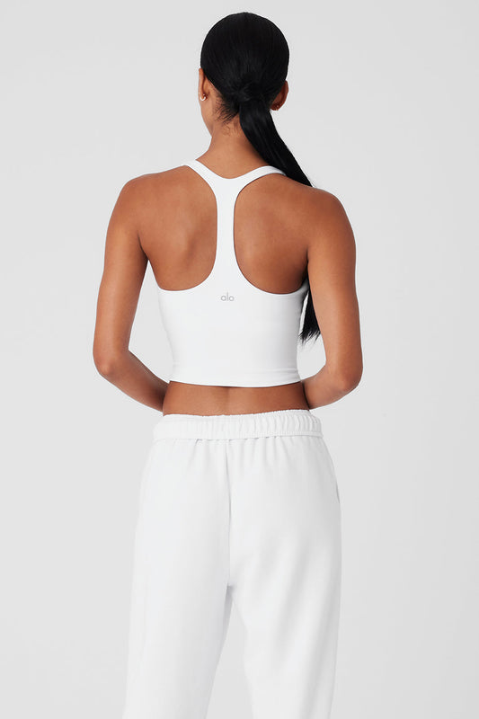Sleek Back Bra Tank - White