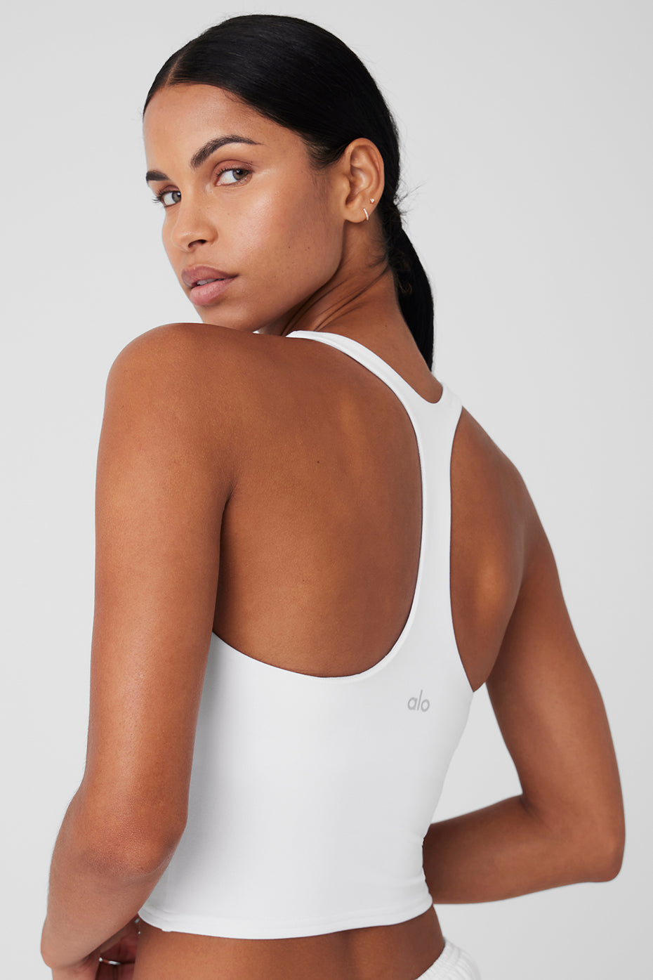 Sleek Back Bra Tank - White