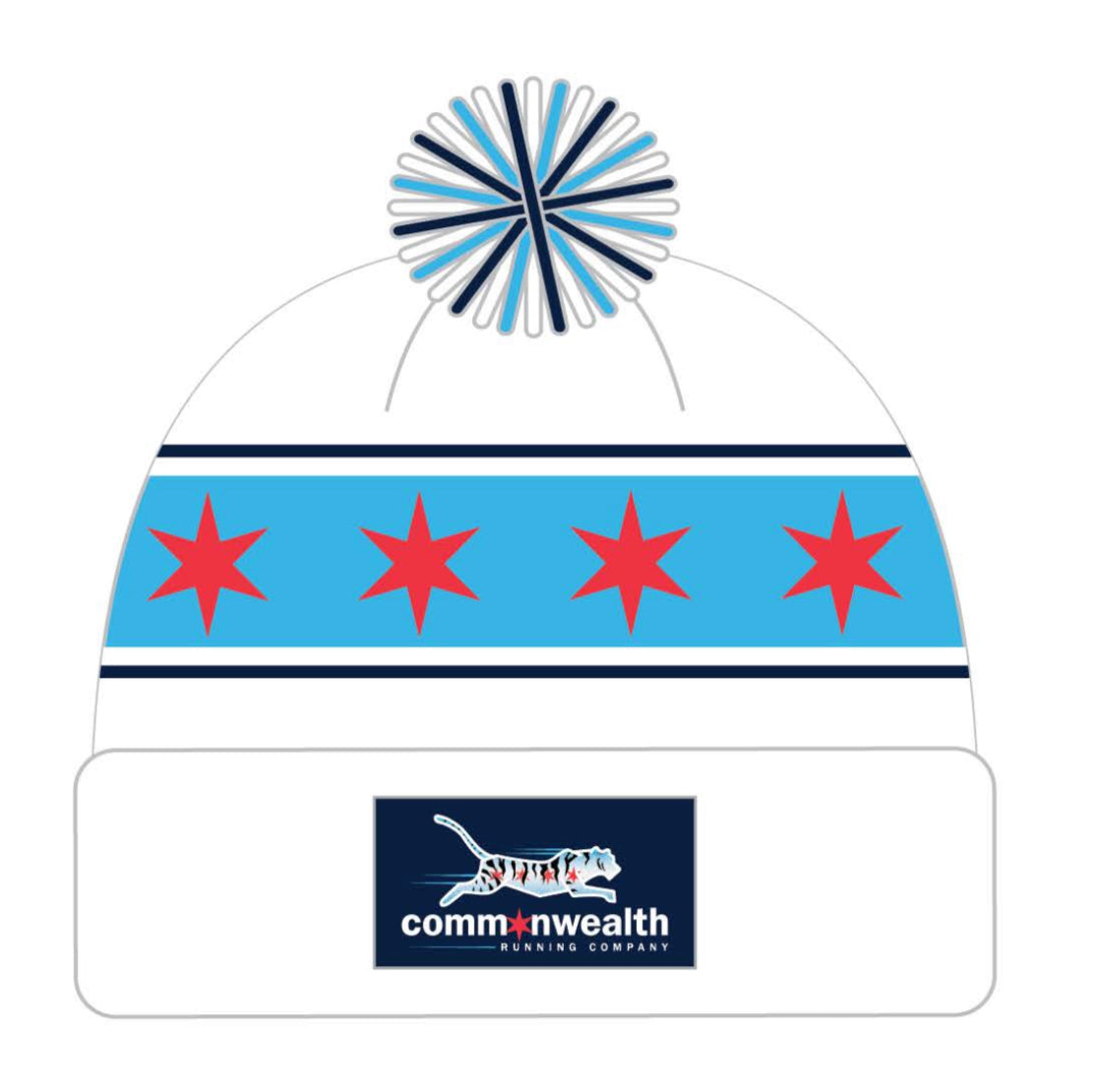 Commonwealth Chicago Flag Pom Beanie (6 Colors)